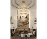 Elsie Round Chandelier | Stunning Gold and Crystal Fixture