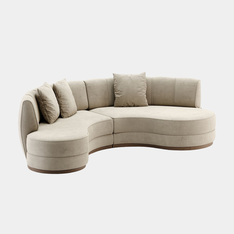 Everleigh Velvet Luxury Curvilinear Sofa