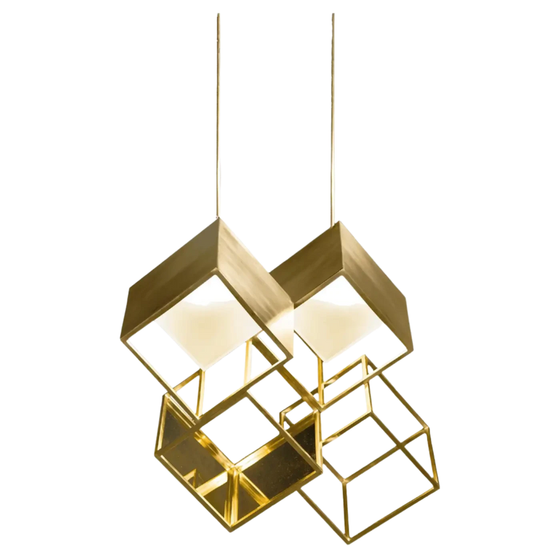 Riflesso Dorato Luxury Handmade Solid Brass & Steel Chandelier - Lattis 4 - Touched Interiors