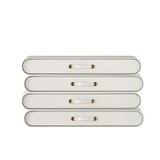 Fairytale Fairy 4 Drawer Chest of Drawers, lacquered wood, linen and polished brass, available from Touched Interiors UK