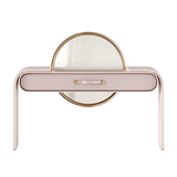 Fairytale Fairy Dressing Table, lacquered wood, polished brass and a round mirror, available from Touched Interiors UK