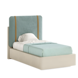Fairytale Suspender Bed, lacquered wood, velvet upholstery and leather straps, available from Touched Interiors UK