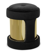 Luxxu Armour Stool in Polished Brass Glossy and Safety Velvet 25 Black