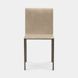 Ferriera Sling Seat Luxury Dining Chair, shown in walnut nubuck with brown burnished brass