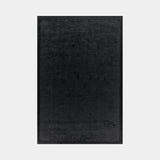 Hand-Knotted Luxury Bordered Fez Rug in Noir, a black rug with a bordered edge