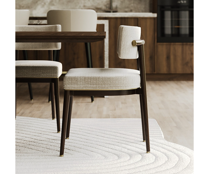 Refined Frank dining chair offering a blend of modern luxury and comfort.