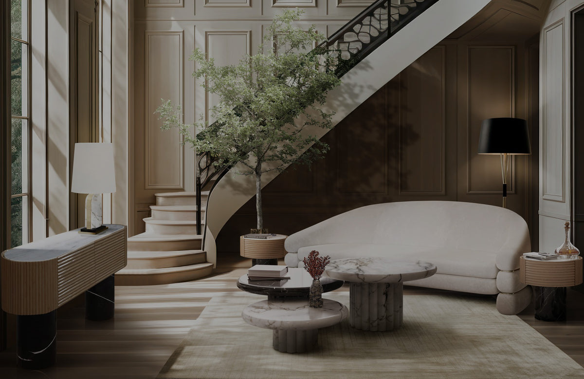 Luxury staircase and furniture styled by Touched Interiors