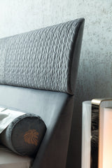 Giorgio Collection Charisma Bed in grey velvet, headboard detail