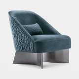 Giorgio Collection Mirage Armchair in teal velvet with satin black nickel legs