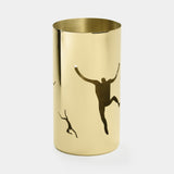 Girotondo Dancing Figure Luxury Cylinder Vase in polished brass