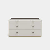 Halcyon Leather Wrapped Luxury Chest of Drawers, alternative angle