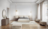 Halcyon Leather Wrapped Luxury Chest of Drawers styled in a luxury interior