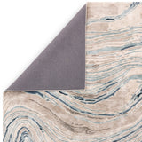 Hand-Woven Azzurro Marble Viscose Rug, detail