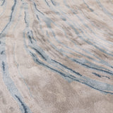 Hand-Woven Azzurro Marble Viscose Rug, texture detail