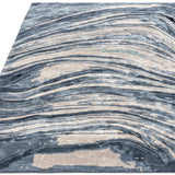 Hand-Woven Lazulite Marble Viscose Rug, shown in a room setting