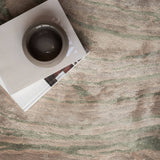 Hand-Woven Tourmaline Marble Viscose Rug, detail