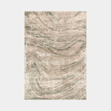 Hand-Woven Tourmaline Marble Viscose Rug in Tourmaline marble