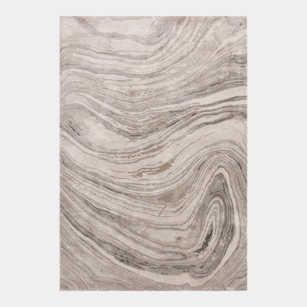 Hand-Woven Calacatta Marble Viscose Rug