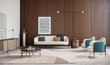 Harlow Floating Frame Luxury Sofa styled in a luxury interior