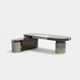 Hartley Quilted Leg Luxury Desk, With Side Cabinet (280 x 200cm)