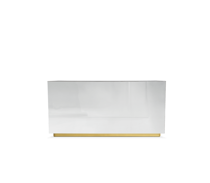 Modern Nightstand with Golden Interior and Smoked Glass