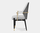 High-end grey leather dining chair from Luxxu Algerone II collection for luxury interiors