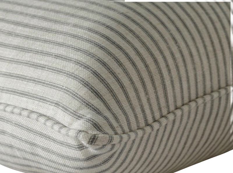 Savannah Storm Smart Ticking Stripe Cushion in Grey