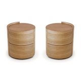 Dexter Bedside Table - Ash Oak - Pair