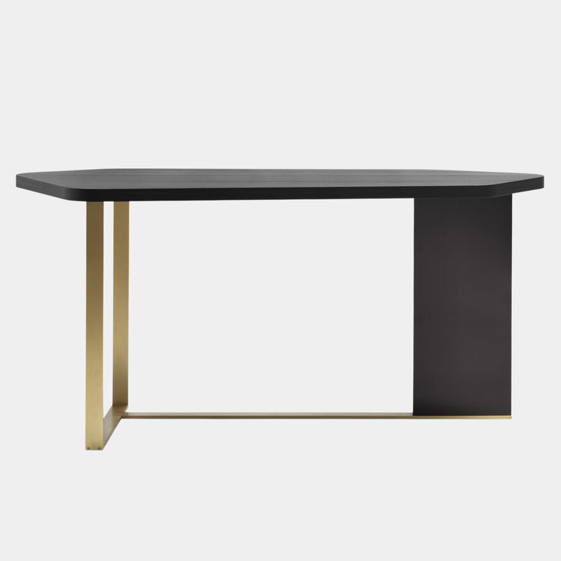 Italian Ashwood Luxury Writing Desk with Satin Brass Detailing