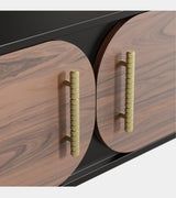 Azure TV Cabinet, detail of the brass handle