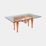 Florence Dining Table 225 cm, frame in aged copper leaf