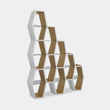 Houdi II Bookcase in white lacquer with gold leaf details