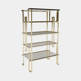Jazz Bookcase in gold polished steel, 130 cm
