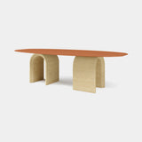 Jetclass Palazzo Dining Table, shown with a wood veneer top
