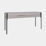 Stuart Console Table in dark lacquer with gold stainless steel details
