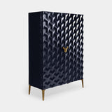 Triny Bar Cabinet, shown in midnight blue lacquer