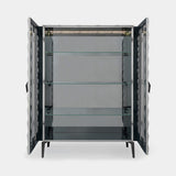 Triny Display Cabinet, shown in graphite, open