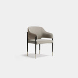 Juniper Metal Leg Luxury Dining Chair: light grey fabric (Cat B) with dark metal legs