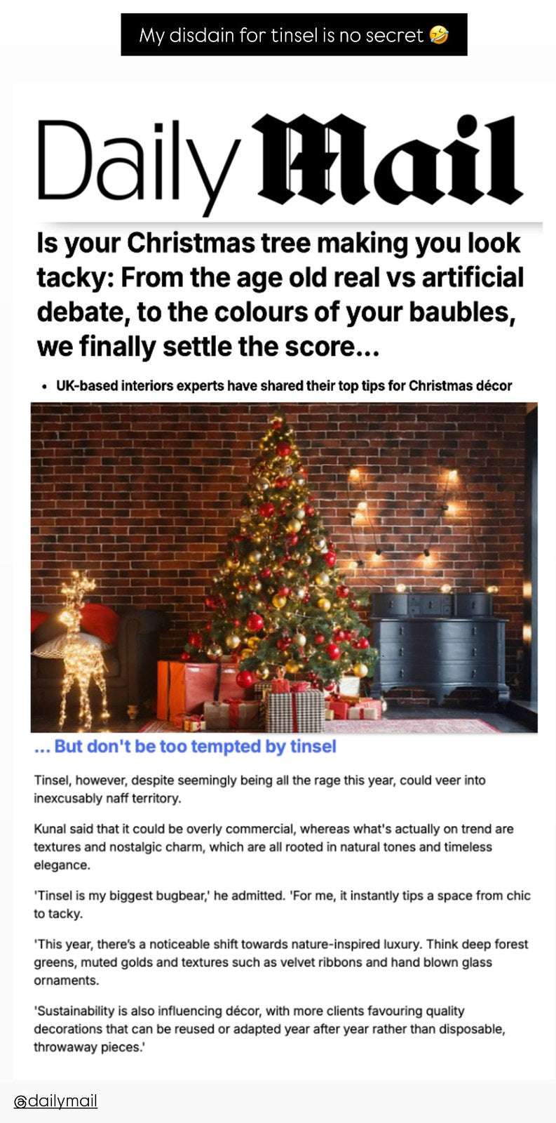 Is Your Christmas Tree Making You Look Tacky?