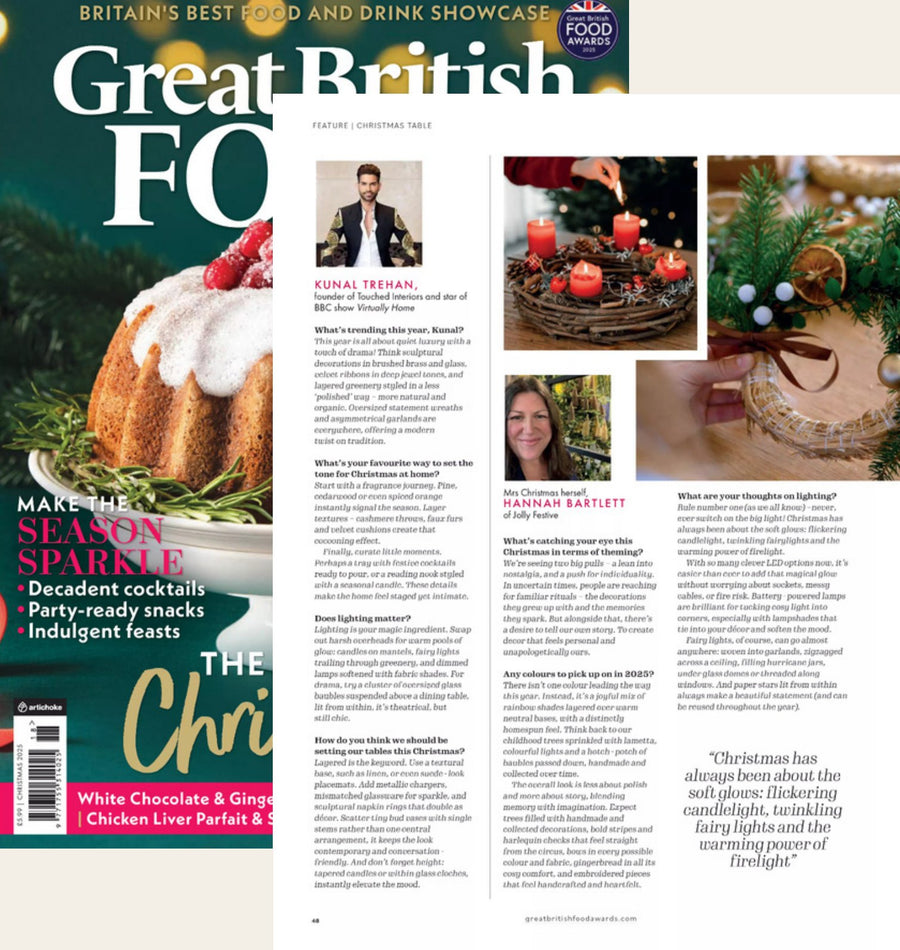 Kunal Trehan of Touched Interiors featured in Great British Food, November 2025: The Christmas Table