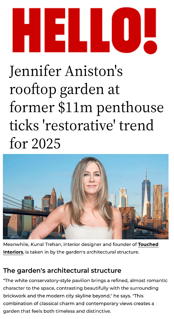 Jennifer Aniston’s Rooftop Garden