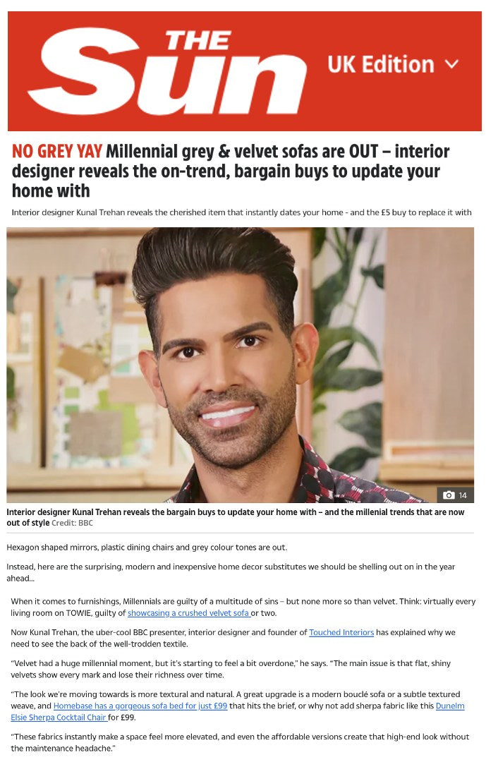 Millennial Grey and Velvet Sofas Are Out