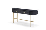 Lantine Console Table - Black Oak & Brass