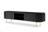 Lantine TV Unit - Black Oak & Brass