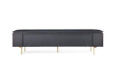 Lantine TV Unit - Black Oak & Brass