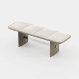 Laskasas Albert Bench in Xangai White weave, third view