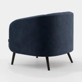 Laskasas Amalfi Armchair in Vienna Deep Blue velvet, fourth view