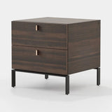 Laskasas Amber Bedside Table in Smoked Eucalyptus Veneer Matte