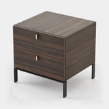Laskasas Amber Bedside Table in Smoked Eucalyptus Veneer Matte, third view