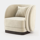 Laskasas Ambrose Armchair in Vienna Cream velvet
